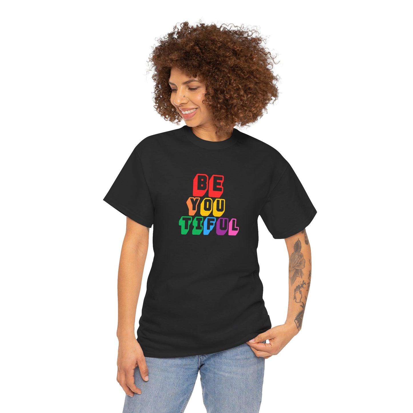 BeYOUtiful Color Block Graphic Tee