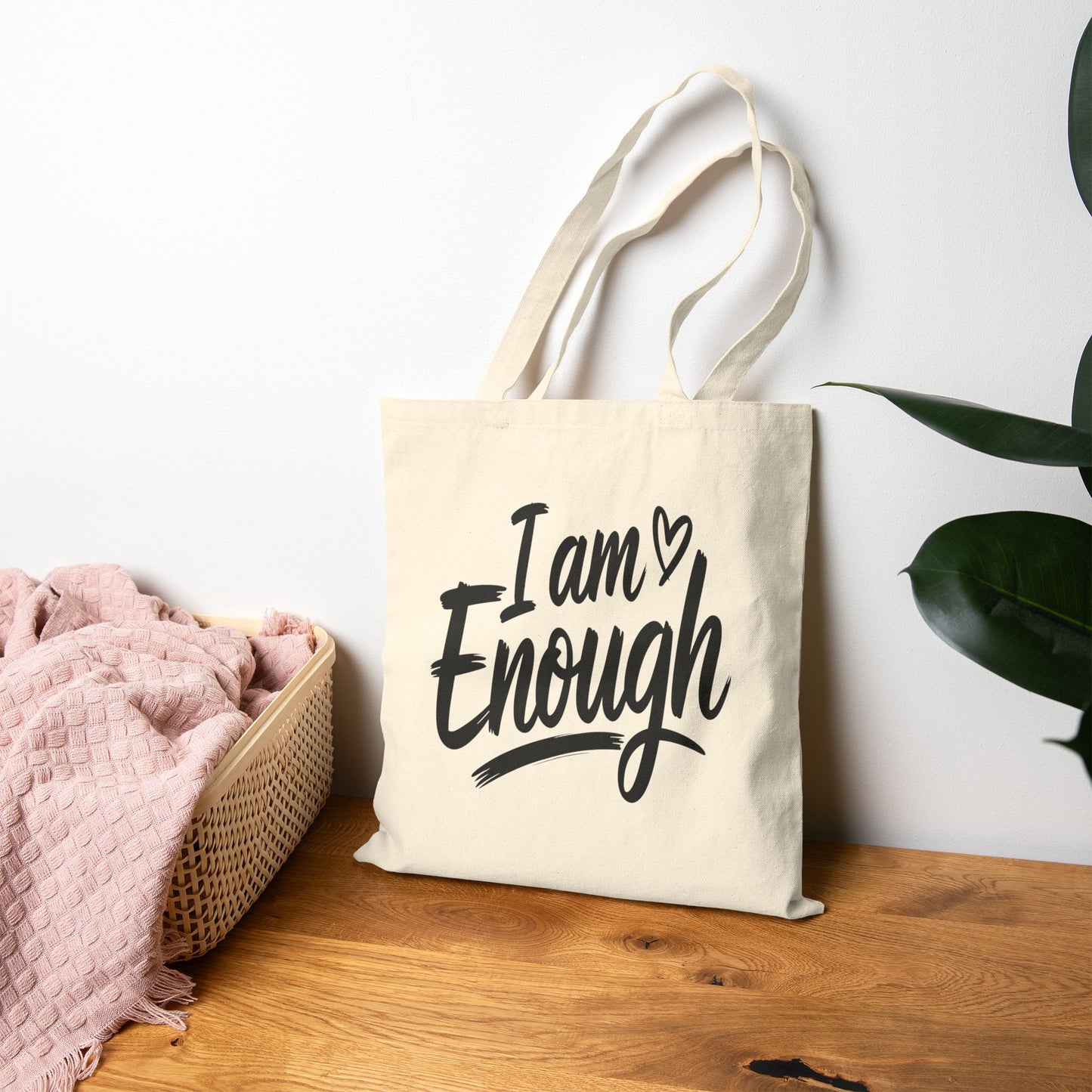 Wear Your Worth: I Am Enough Premium Canvas Market Tote