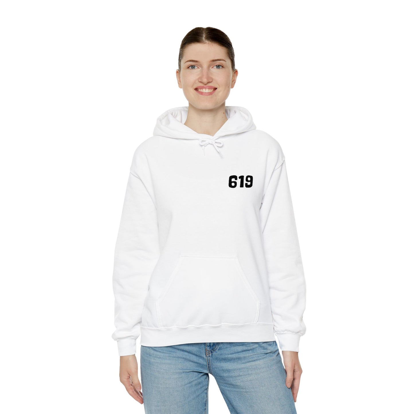 619 Heritage: Minimalist Embroidered Chest Print Premium Hoodie