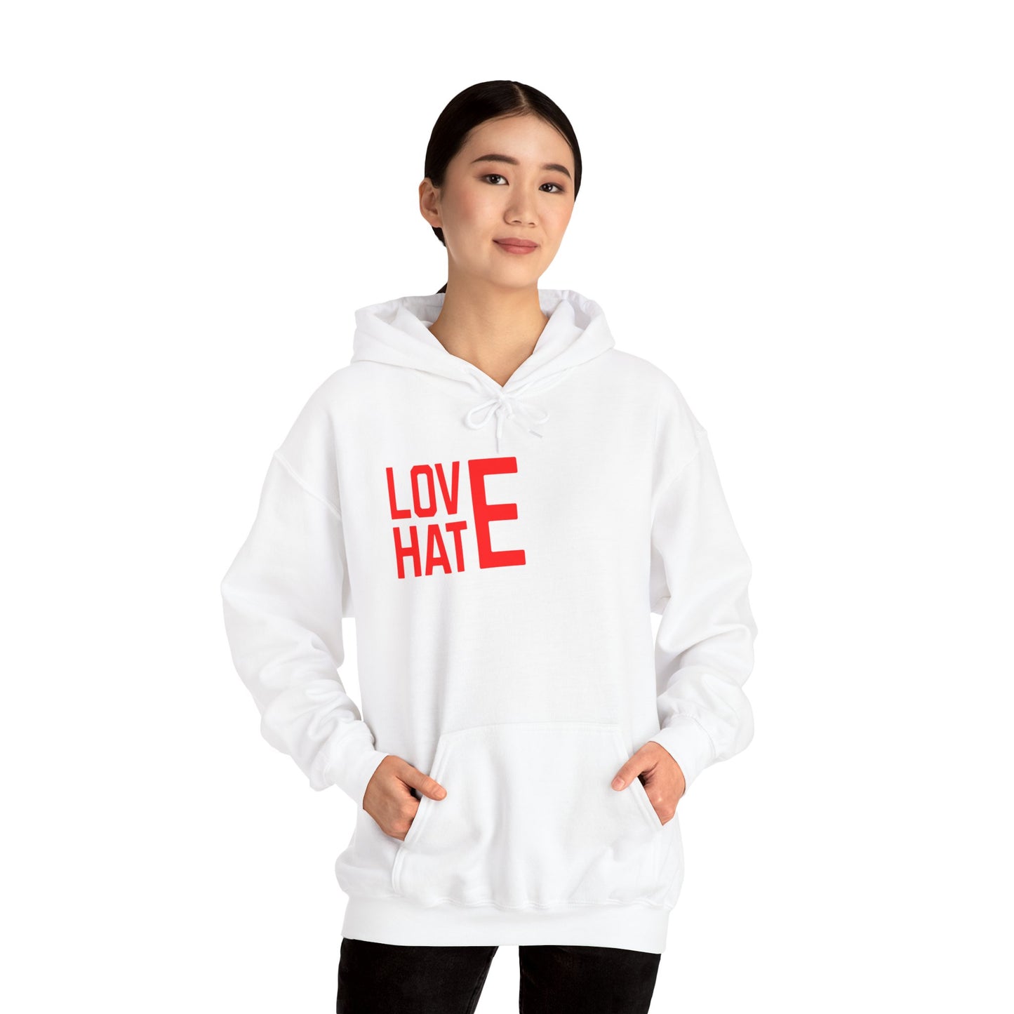 LOVE HATE Unisex Hoodie – Cozy Everyday Pullover by Dripp’N Gear, Perfect for Gifts & Holidays
