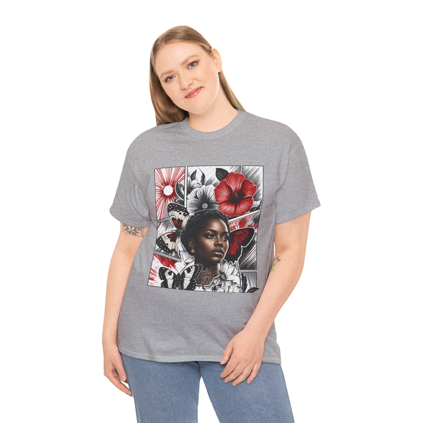 Floral Butterfly Portrait Graphic Tee