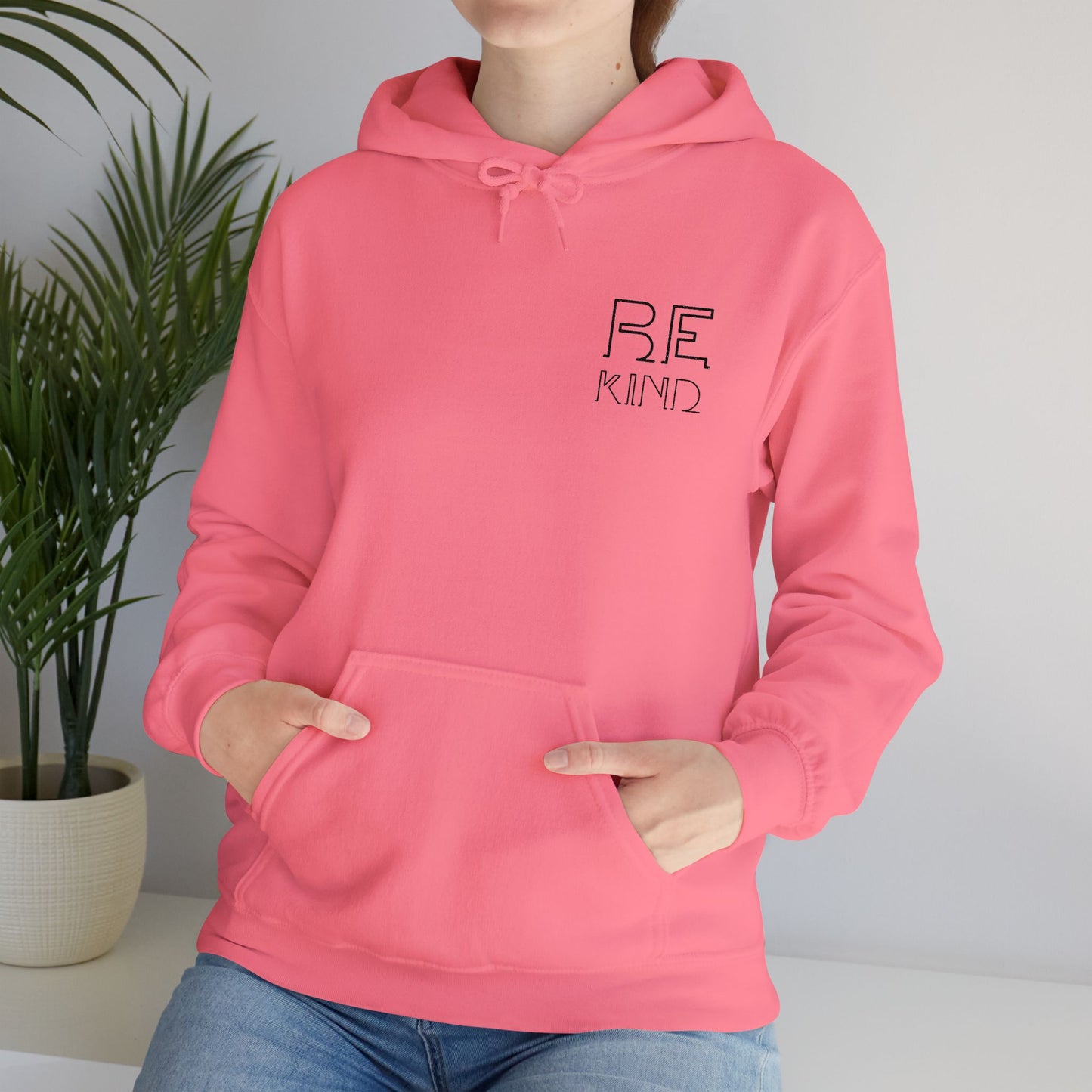 Be Kind: Minimalist Embroidered Chest Print Premium Hoodie