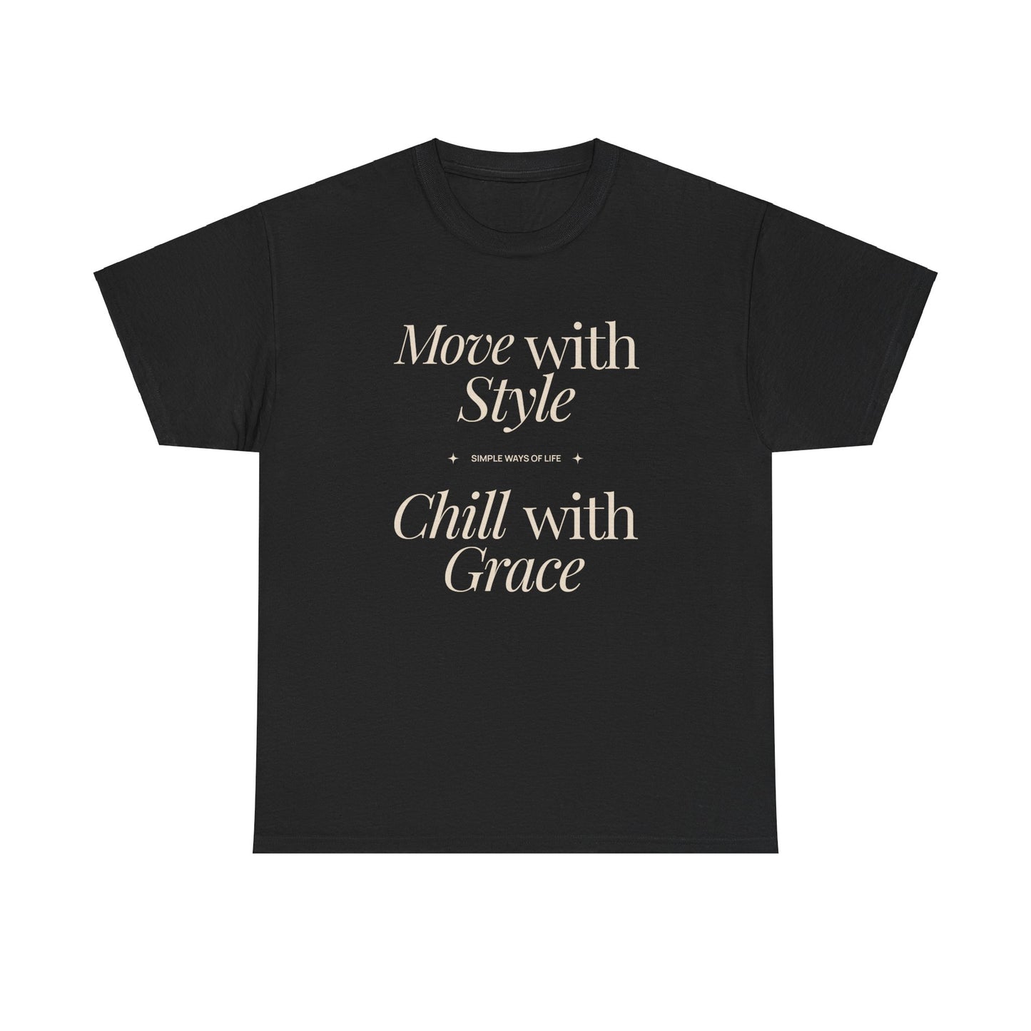 Move with style and relax with grace. Unisex Heavy Cotton T-shirt design that recalls the simple ways of life.