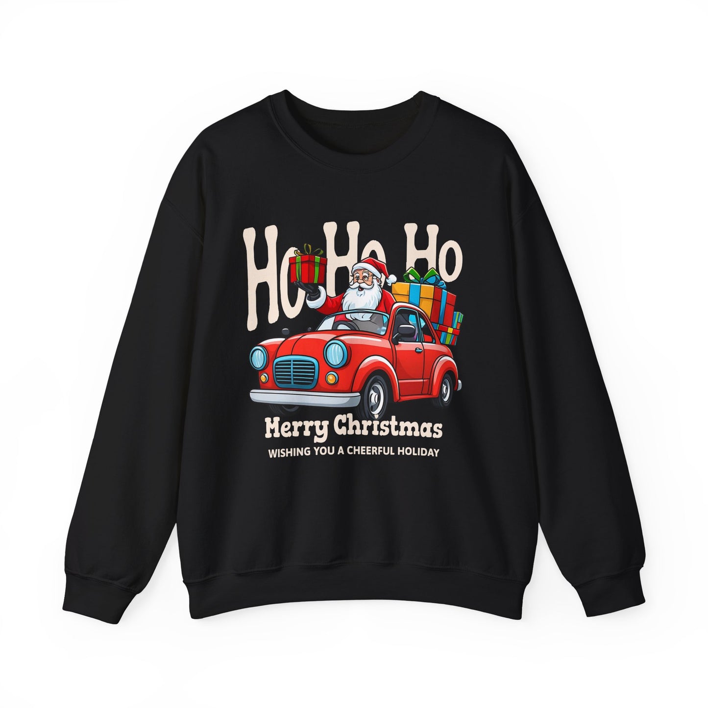 Merry Christmas: Santa in Red Truck Sweatshirt