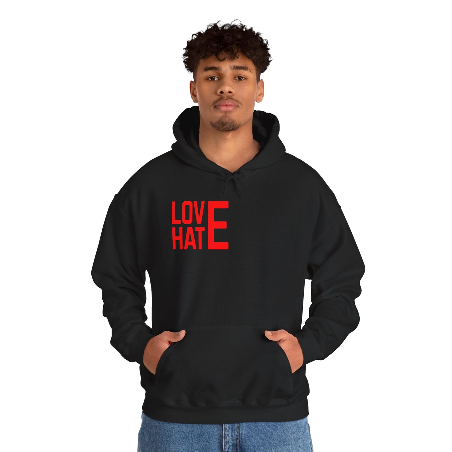 LOVE HATE Unisex Hoodie – Cozy Everyday Pullover by Dripp’N Gear, Perfect for Gifts & Holidays