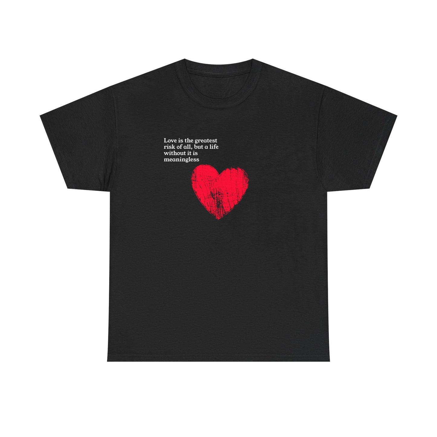 Artistic Affection: Red Brushstroke Heart "Love Is The Greatest" Tee