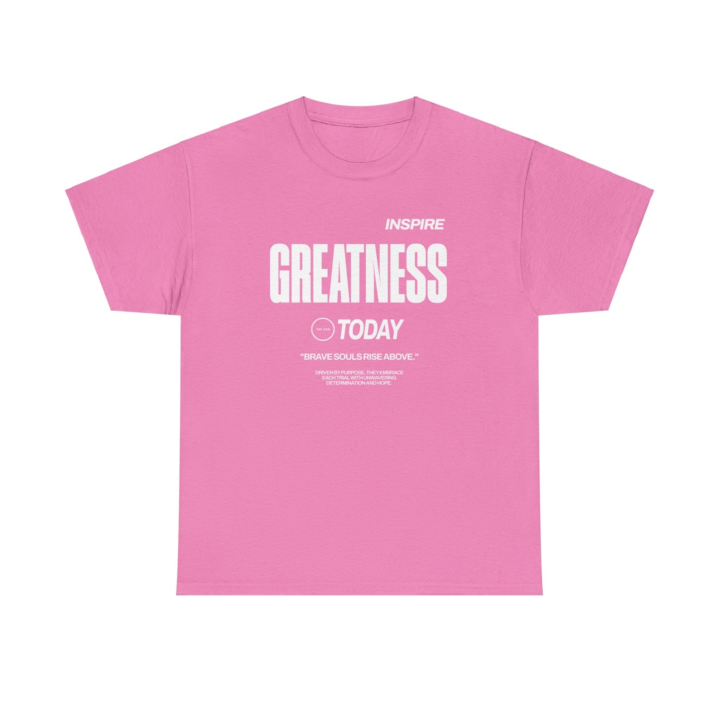 Inspire greatness today! Unisex Heavy Cotton T-shirt design that urges you to embrace every struggle in life with unflinching tenacity and hope.