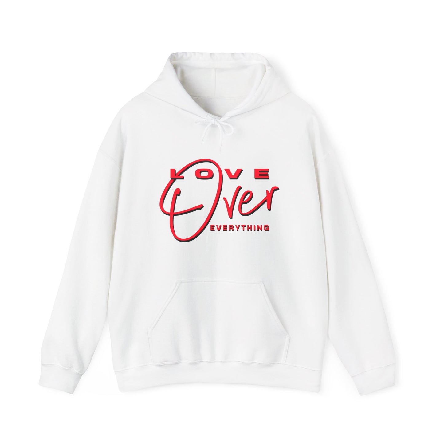 Love Over Everything: Red Script Graphic Premium Pullover