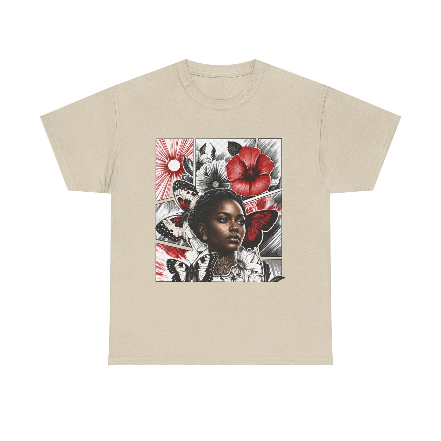 Floral Butterfly Portrait Graphic Tee