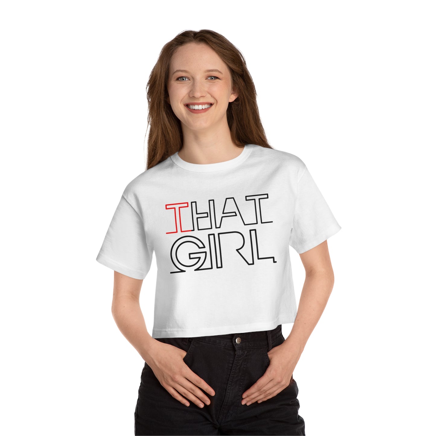 That Girl Cropped Tee — Retro Minimalist Women's Graphic Shirt
