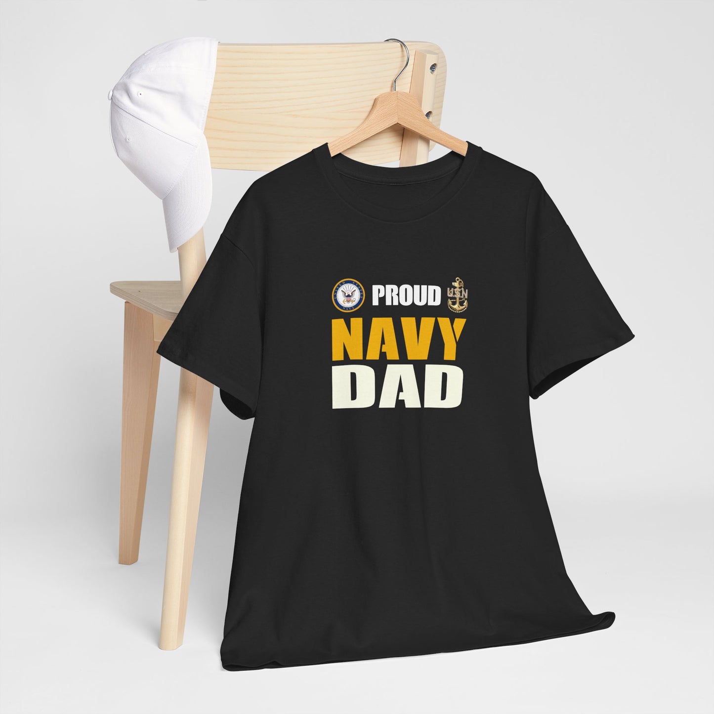 Proud Navy Dad Unisex Heavy Cotton Tee