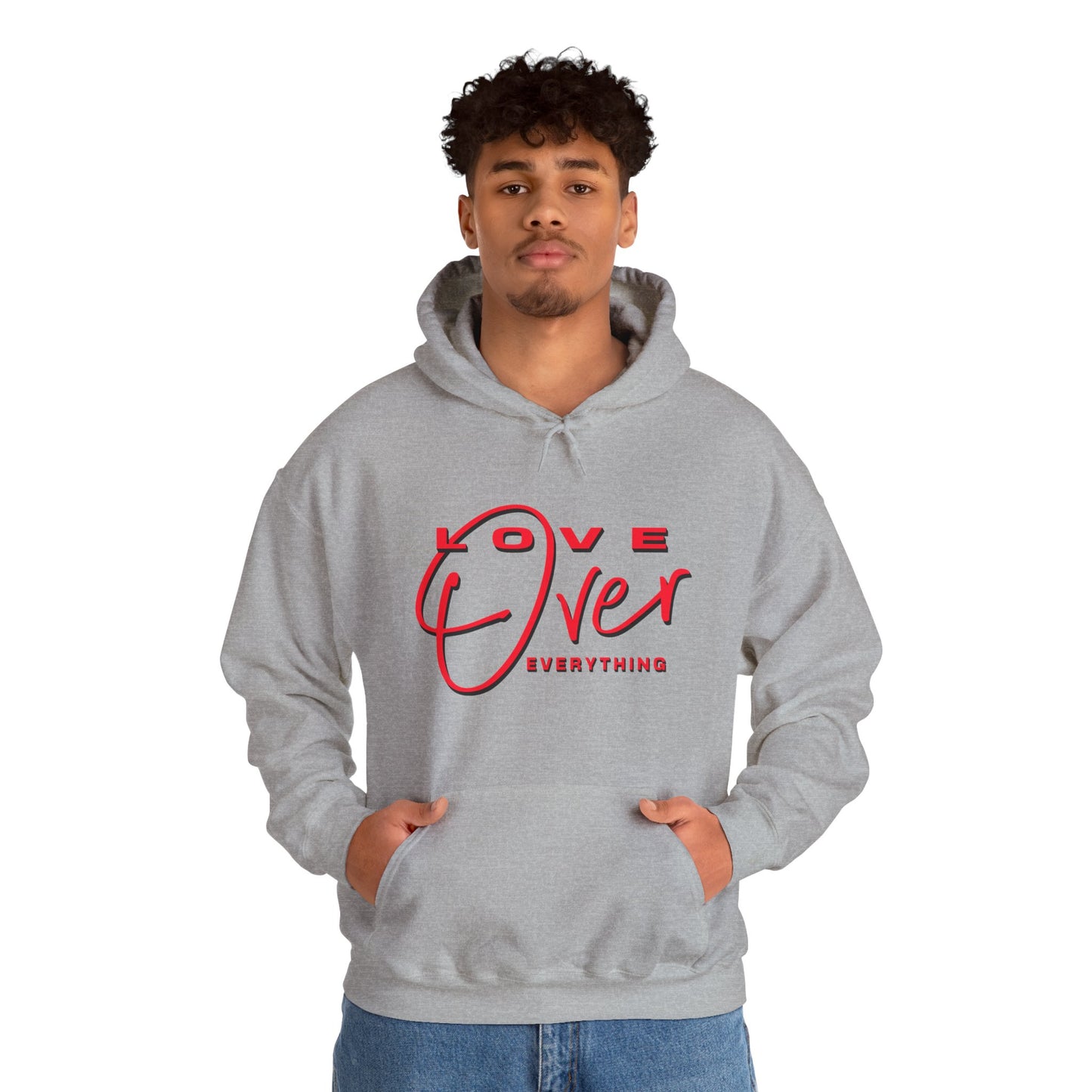 Love Over Everything: Red Script Graphic Premium Pullover