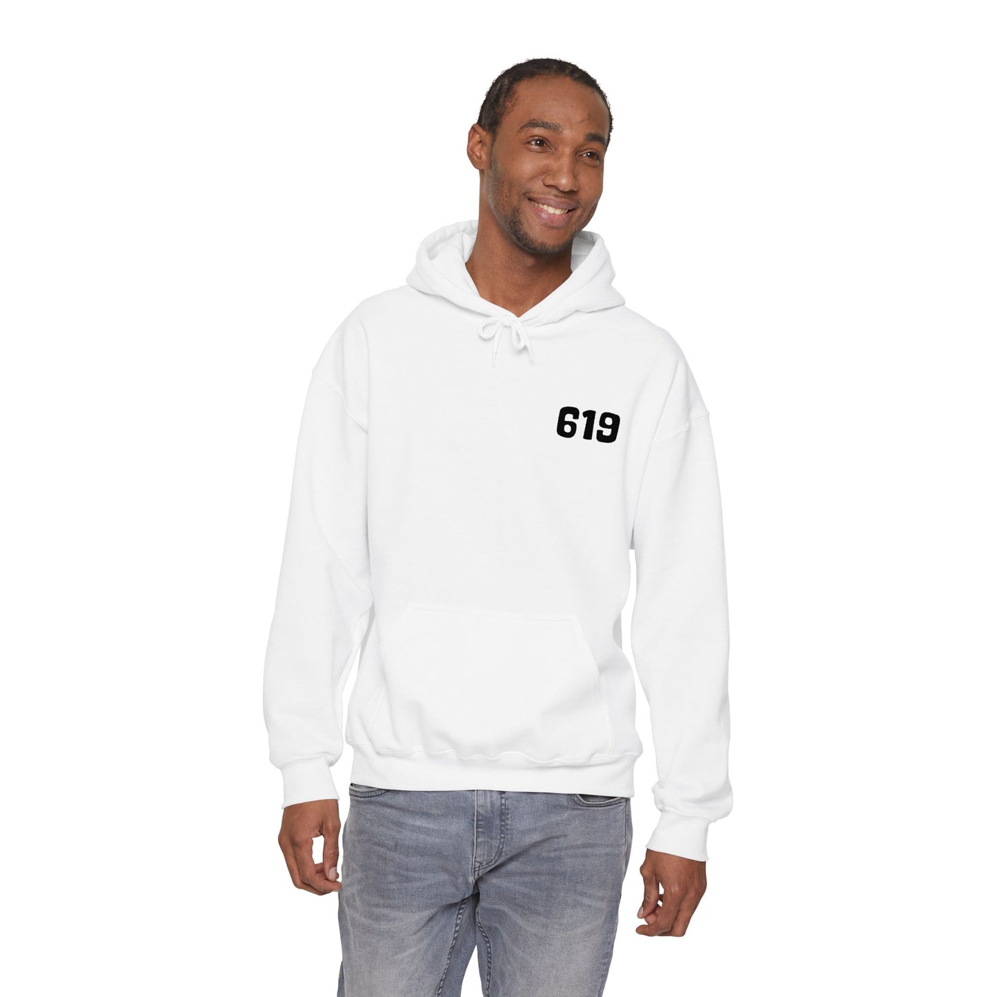 619 Heritage: Minimalist Embroidered Chest Print Premium Hoodie