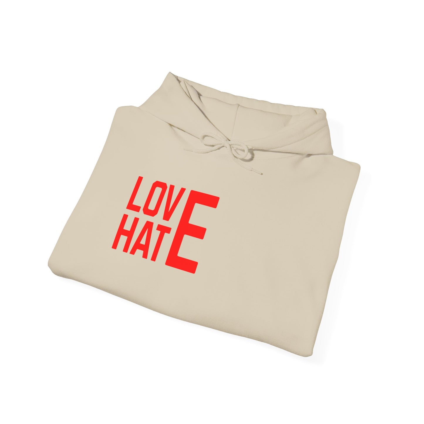 LOVE HATE Unisex Hoodie – Cozy Everyday Pullover by Dripp’N Gear, Perfect for Gifts & Holidays