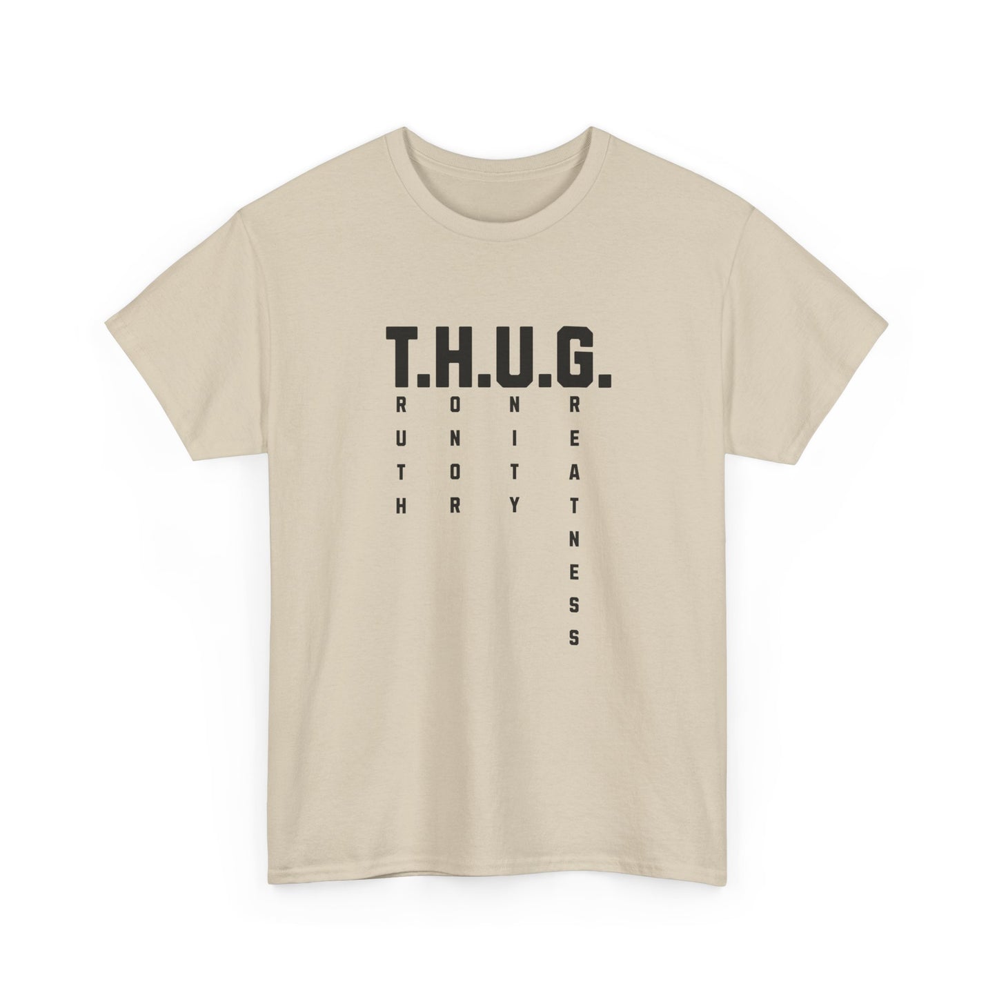 Pure Character: T.H.U.G. Vertical Acronym Premium Graphic Tee