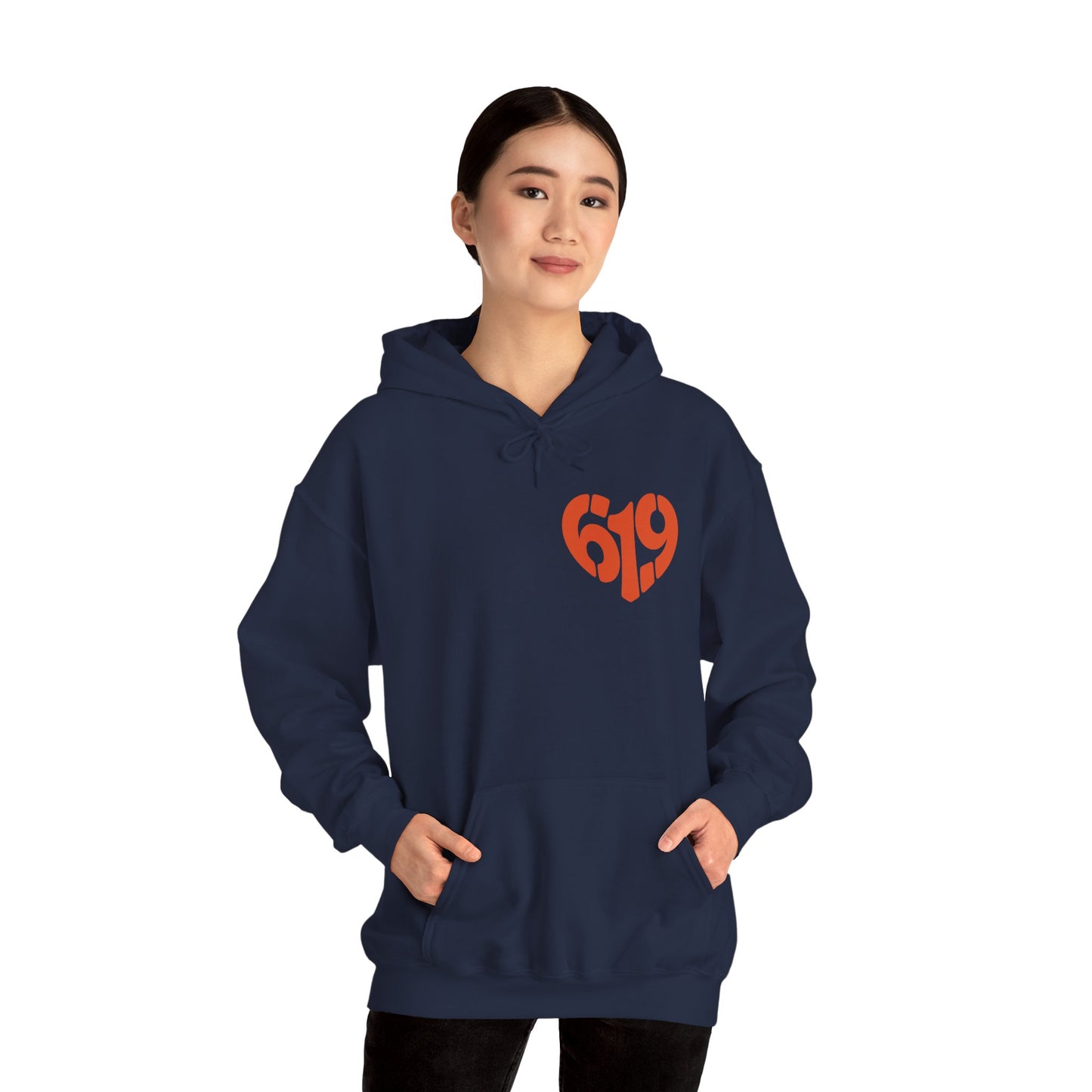 619 Heart San Diego Area Code Premium Hoodie