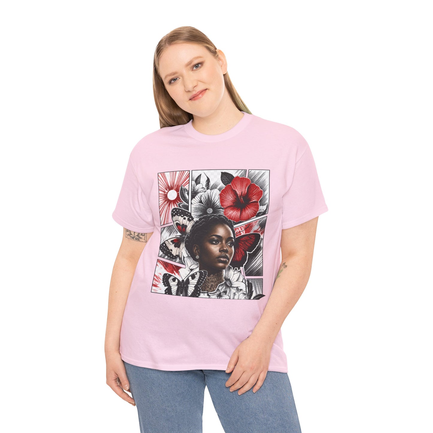 Floral Butterfly Portrait Graphic Tee