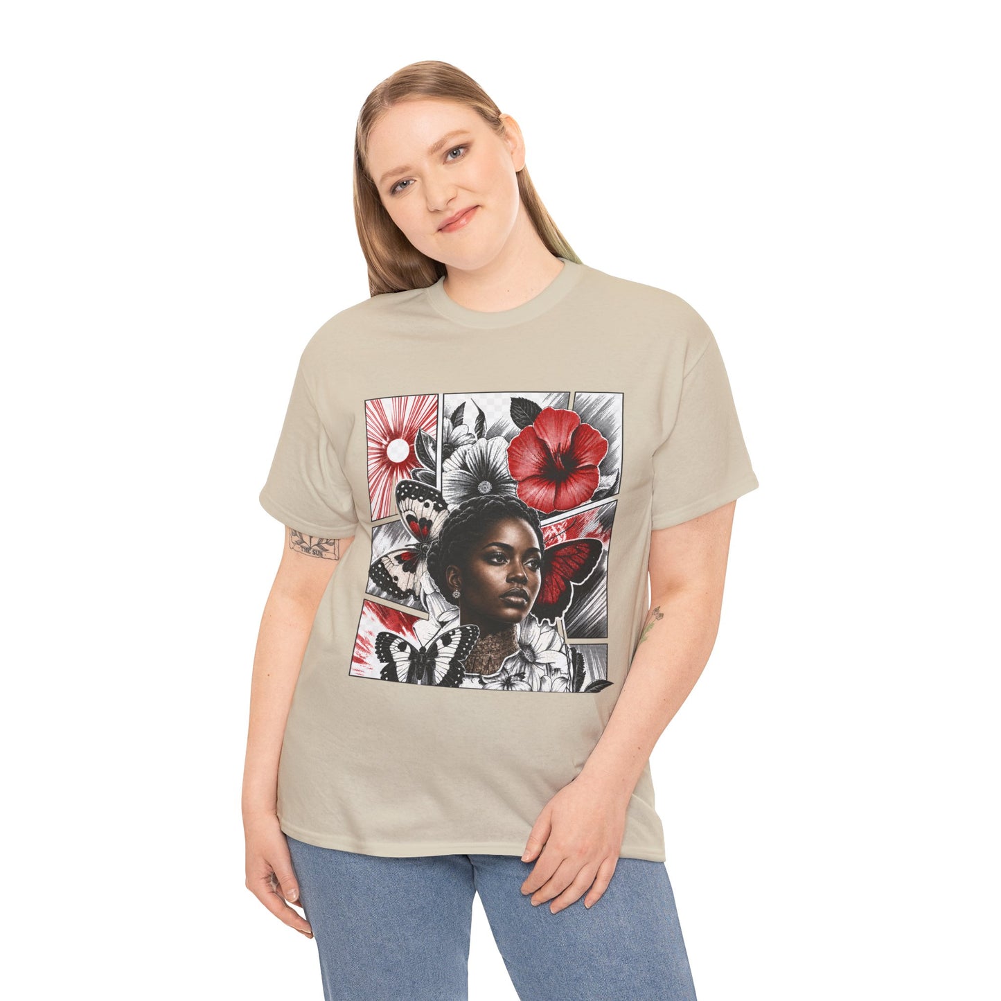 Floral Butterfly Portrait Graphic Tee