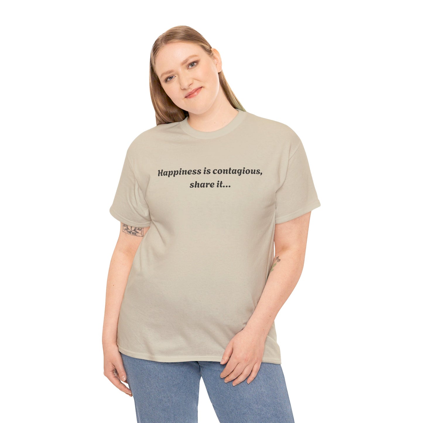 Happiness is contagious Unisex Heavy Cotton Tee