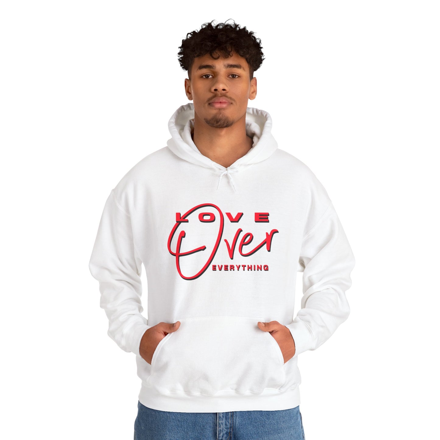 Love Over Everything: Red Script Graphic Premium Pullover