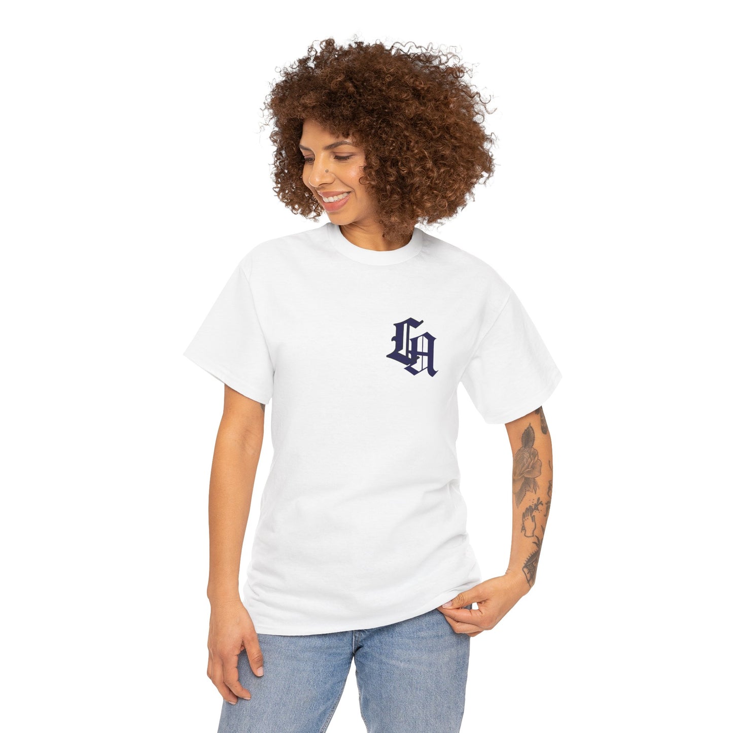 Gothic LA Minimalist Chest Tee: Premium Urban Streetwear