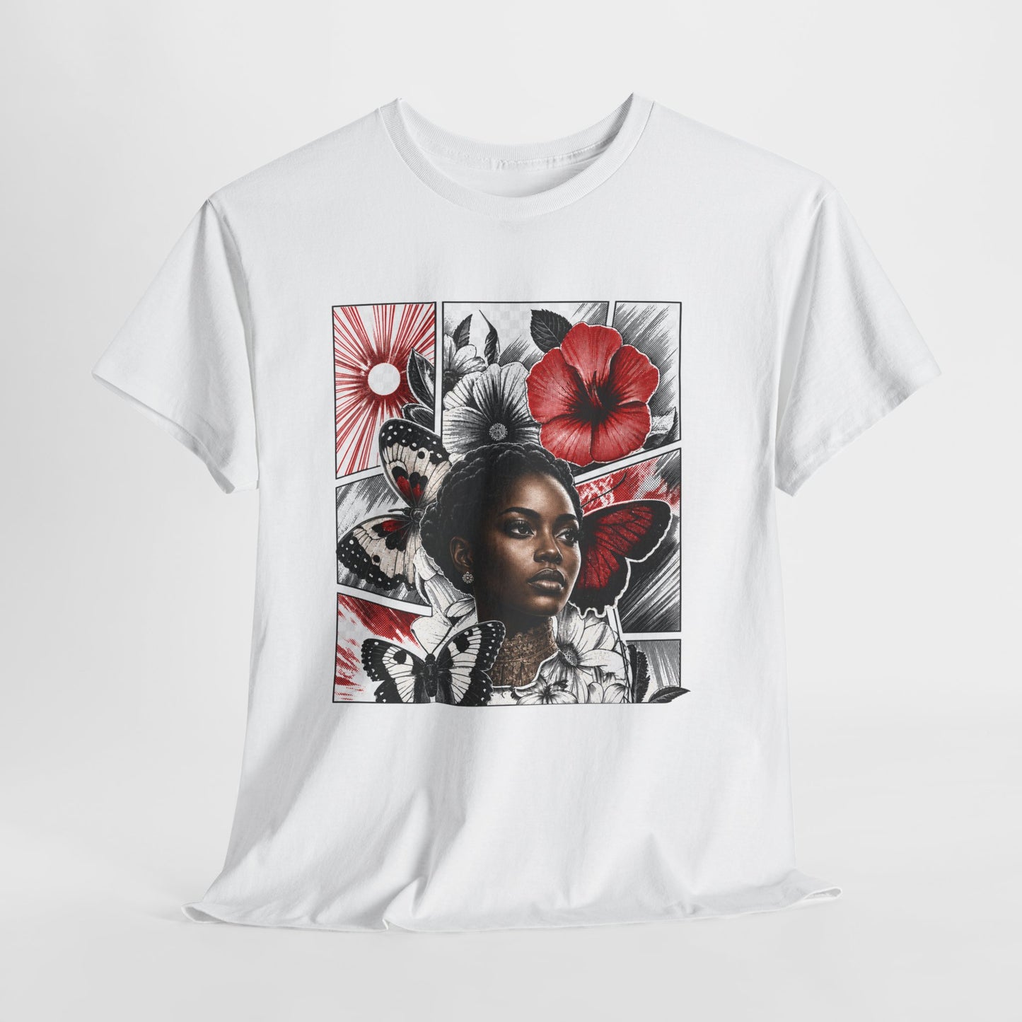 Floral Butterfly Portrait Graphic Tee