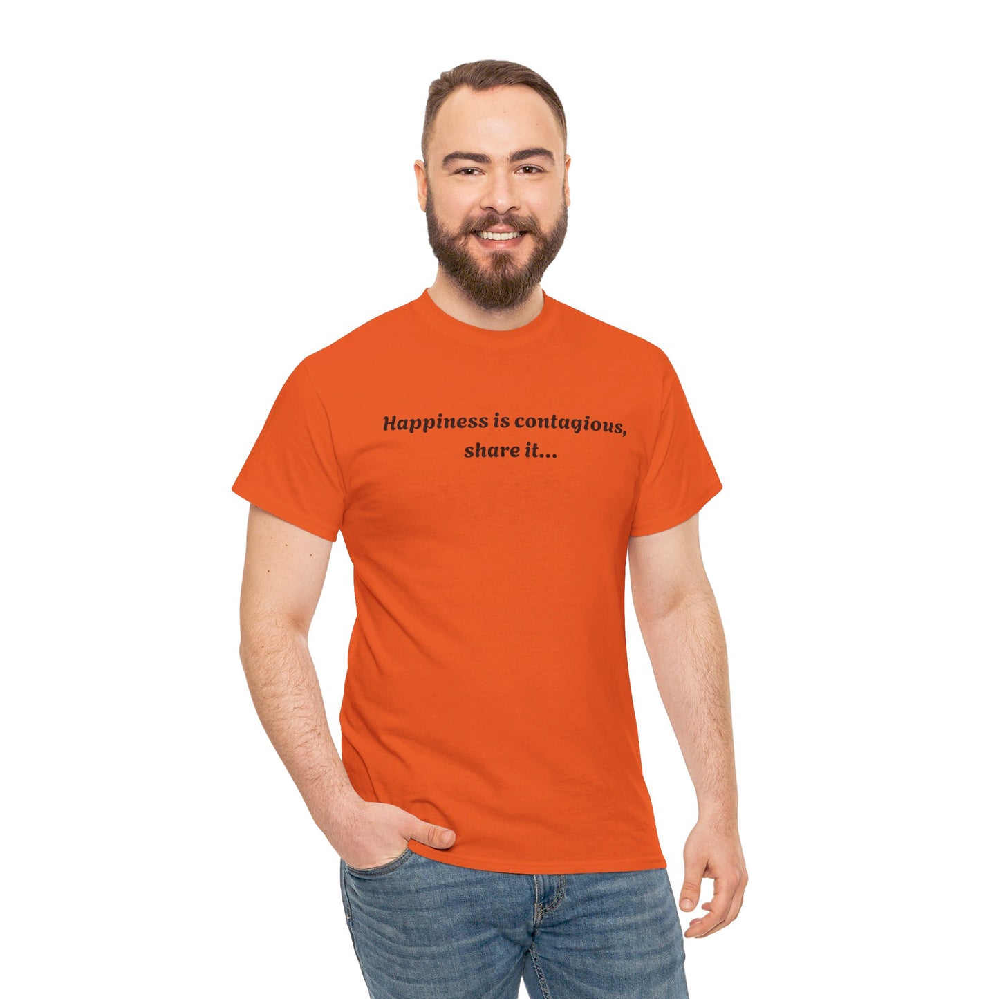 Happiness is contagious Unisex Heavy Cotton Tee