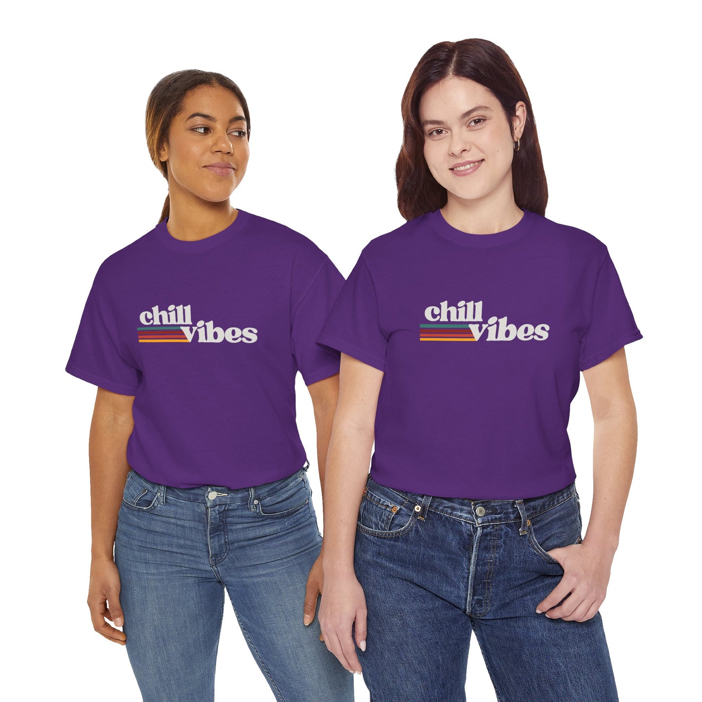 Sunset Soul: Chill Vibes Retro Stripe Premium Graphic Tee
