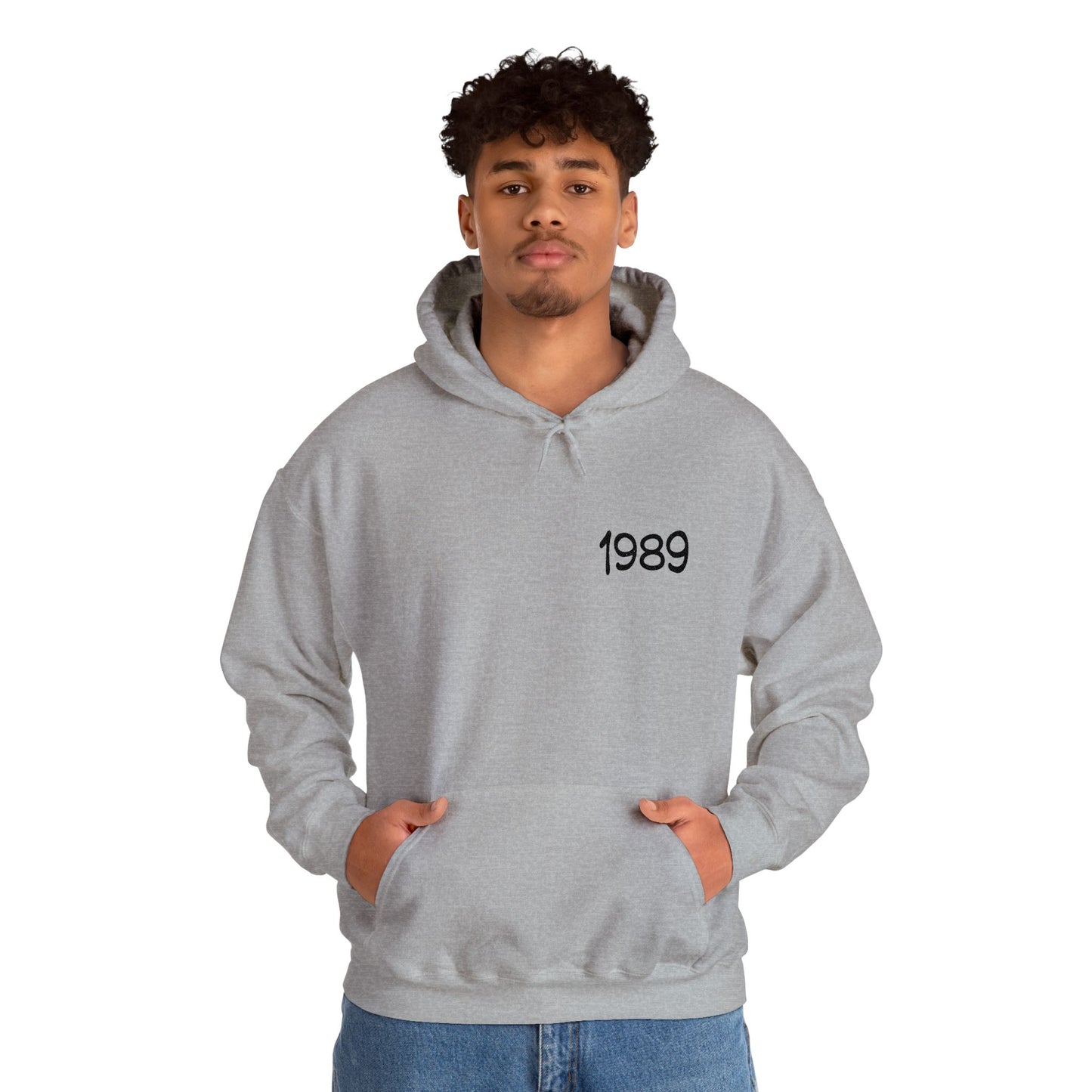 1989 Legacy: Minimalist Embroidered Birth Year Premium Hoodie