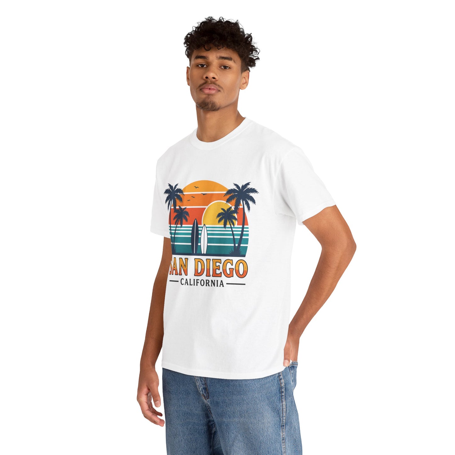 Coastal Classic: San Diego Sunset Surf Premium Graphic Tee