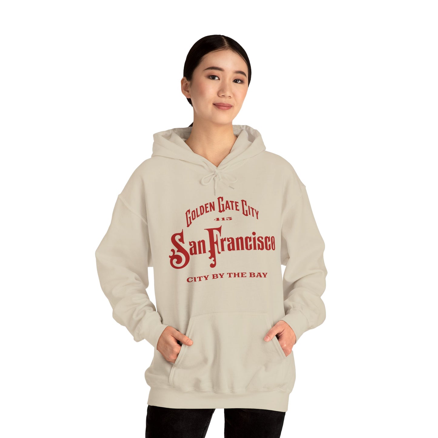 San Francisco City by the Bay Vintage Script Hoodie