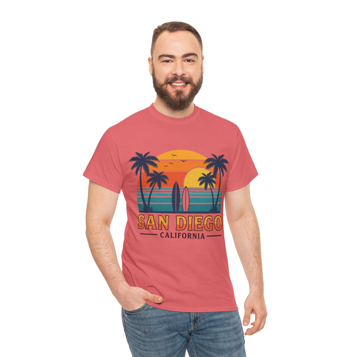 Coastal Classic: San Diego Sunset Surf Premium Graphic Tee