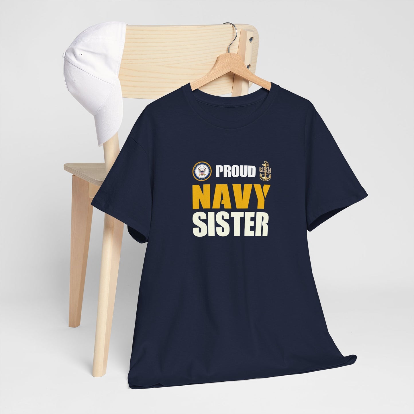 Proud Navy Sister Unisex Heavy Cotton Tee