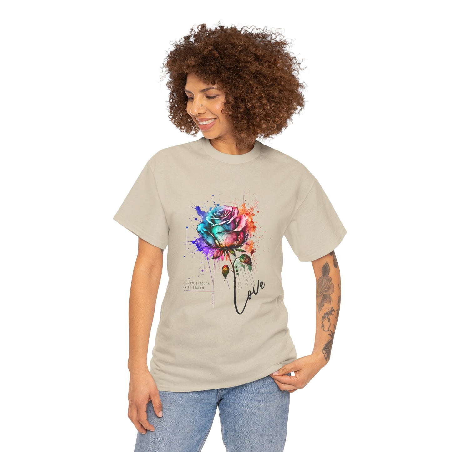 Love Watercolor Rose Growth Tee