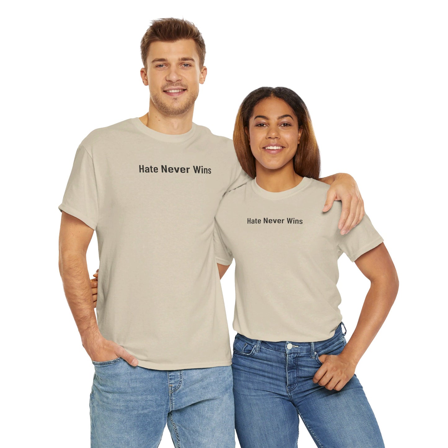 hate never wins Unisex Heavy Cotton Tee