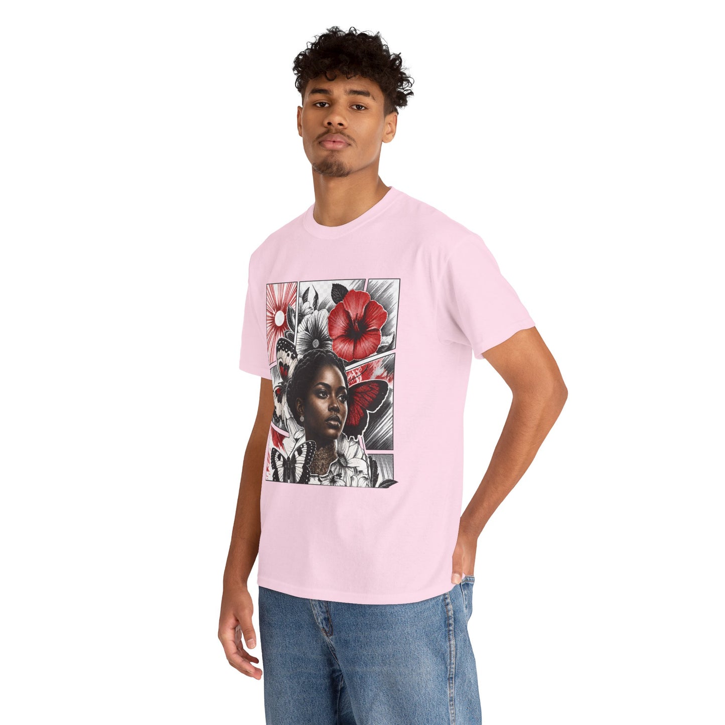 Floral Butterfly Portrait Graphic Tee