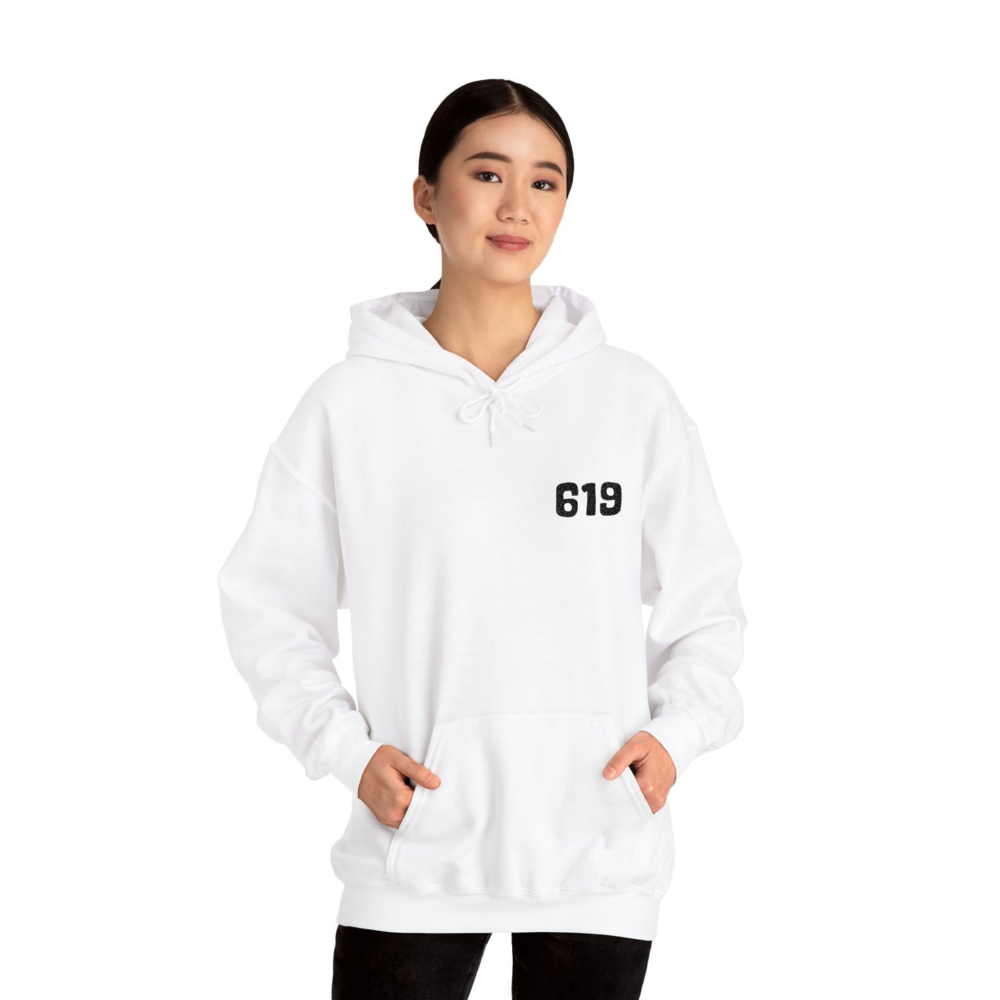 619 Heritage: Minimalist Embroidered Chest Print Premium Hoodie