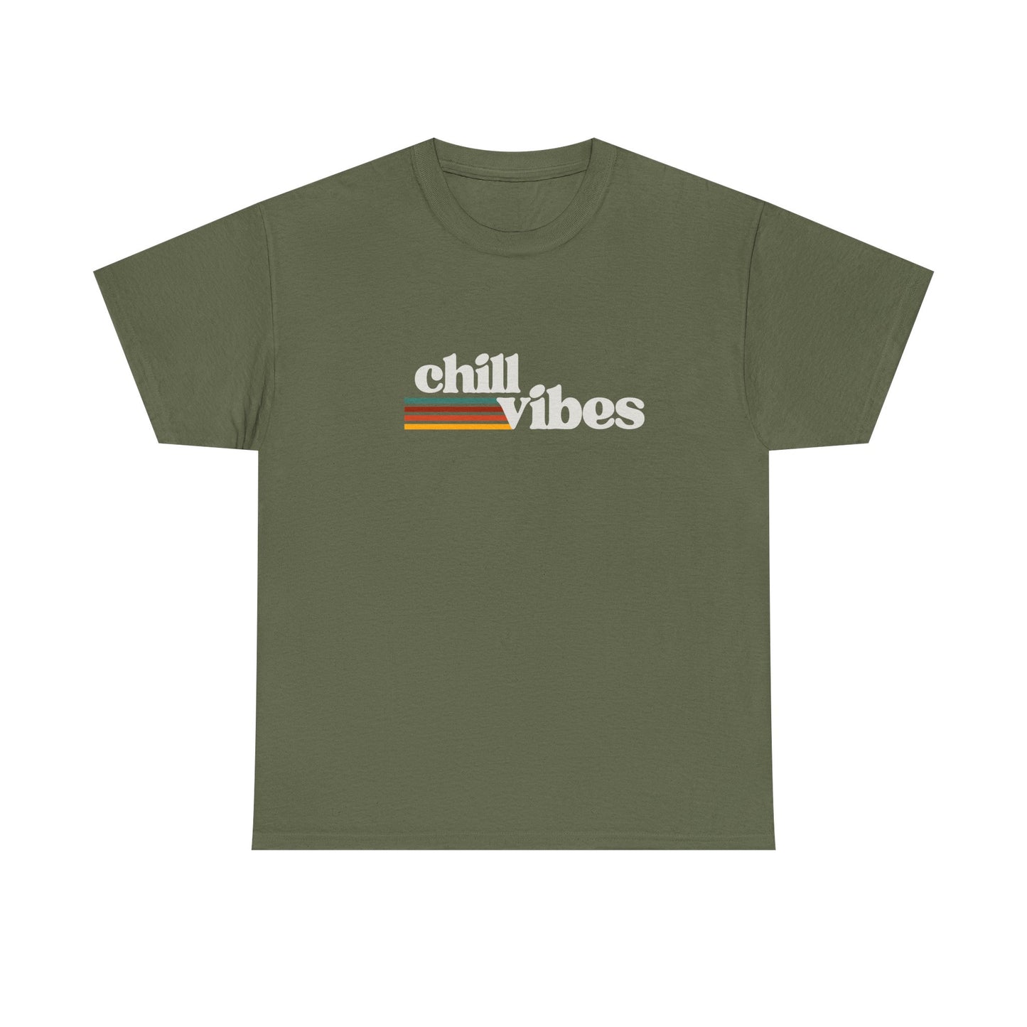 Sunset Soul: Chill Vibes Retro Stripe Premium Graphic Tee