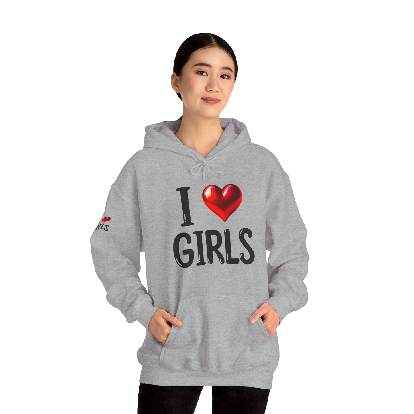 I love Girls Unisex Heavy Blend™ Hooded Sweatshirt