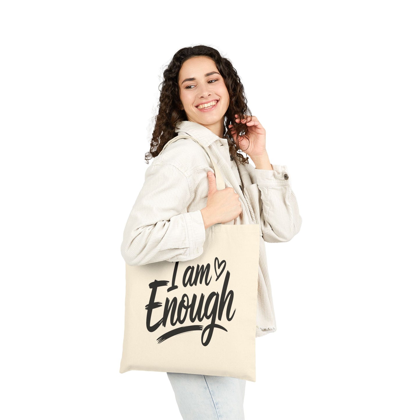 Wear Your Worth: I Am Enough Premium Canvas Market Tote