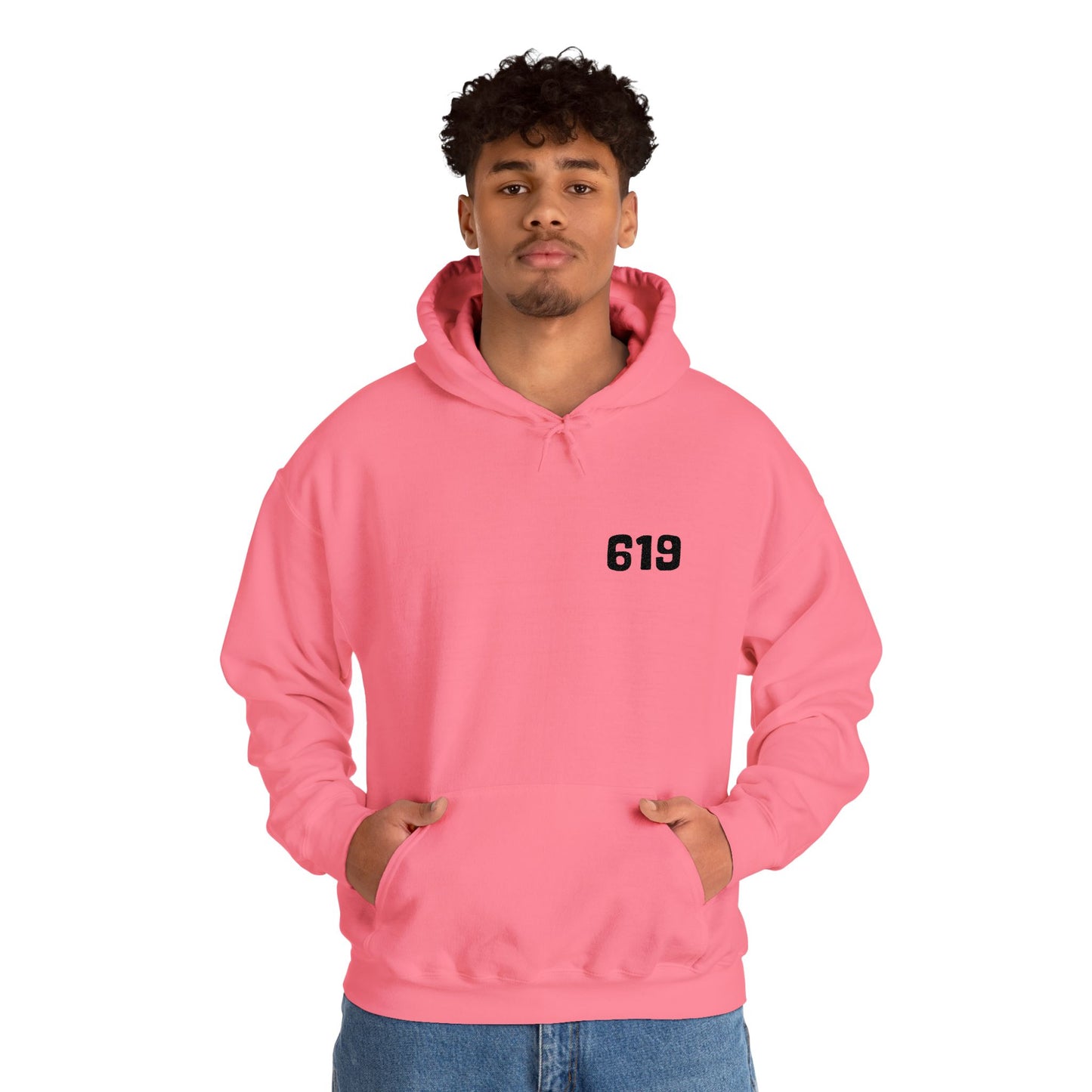 619 Heritage: Minimalist Embroidered Chest Print Premium Hoodie