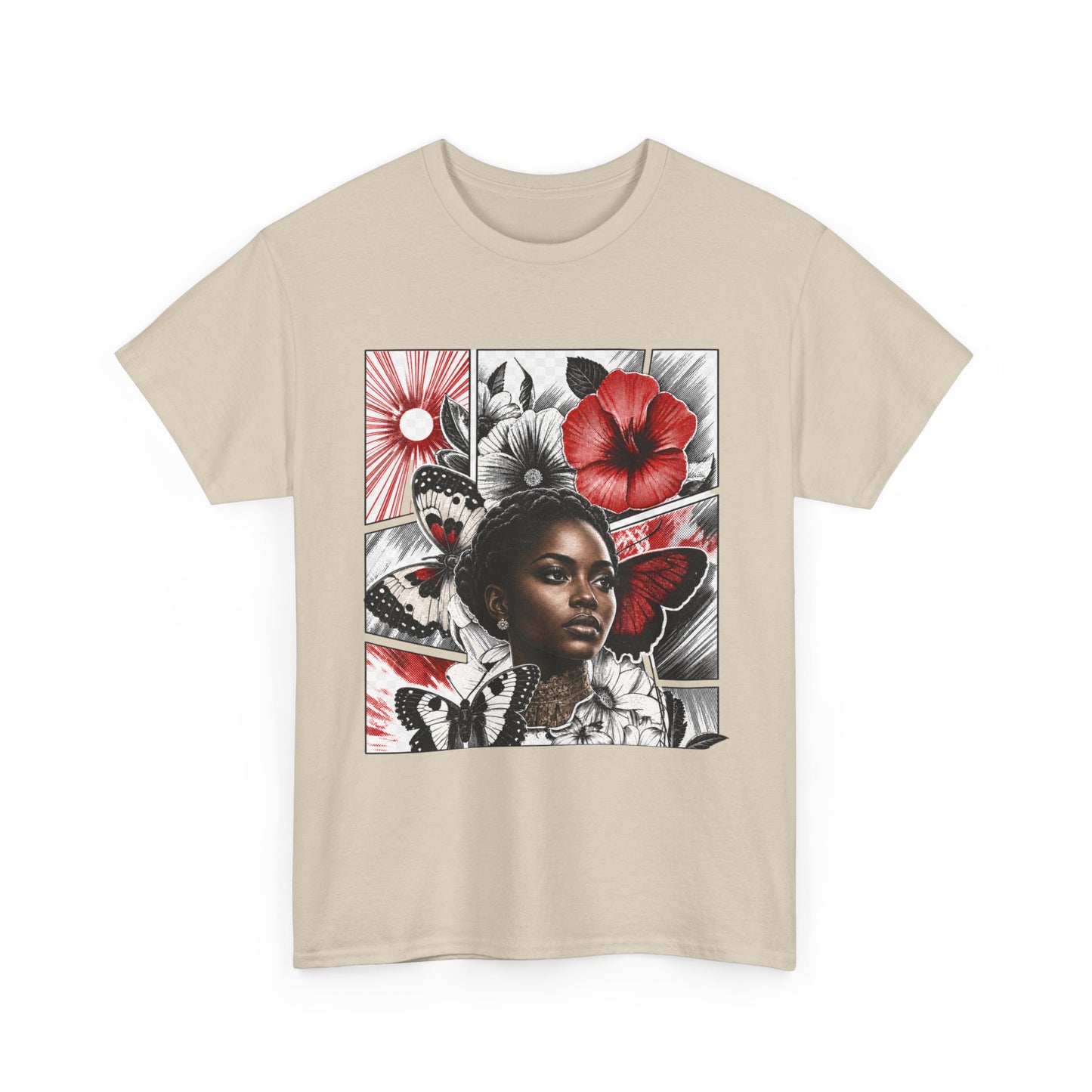 Floral Butterfly Portrait Graphic Tee