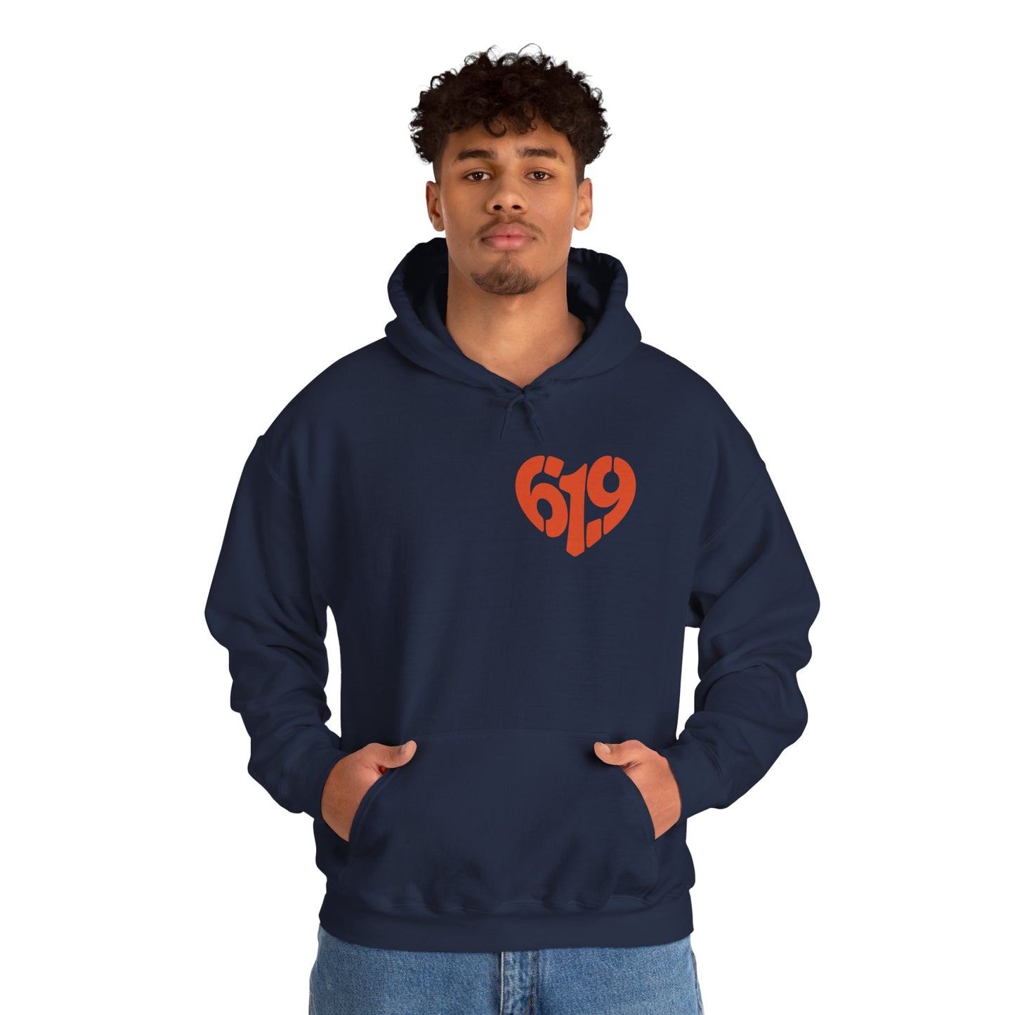 619 Heart San Diego Area Code Premium Hoodie