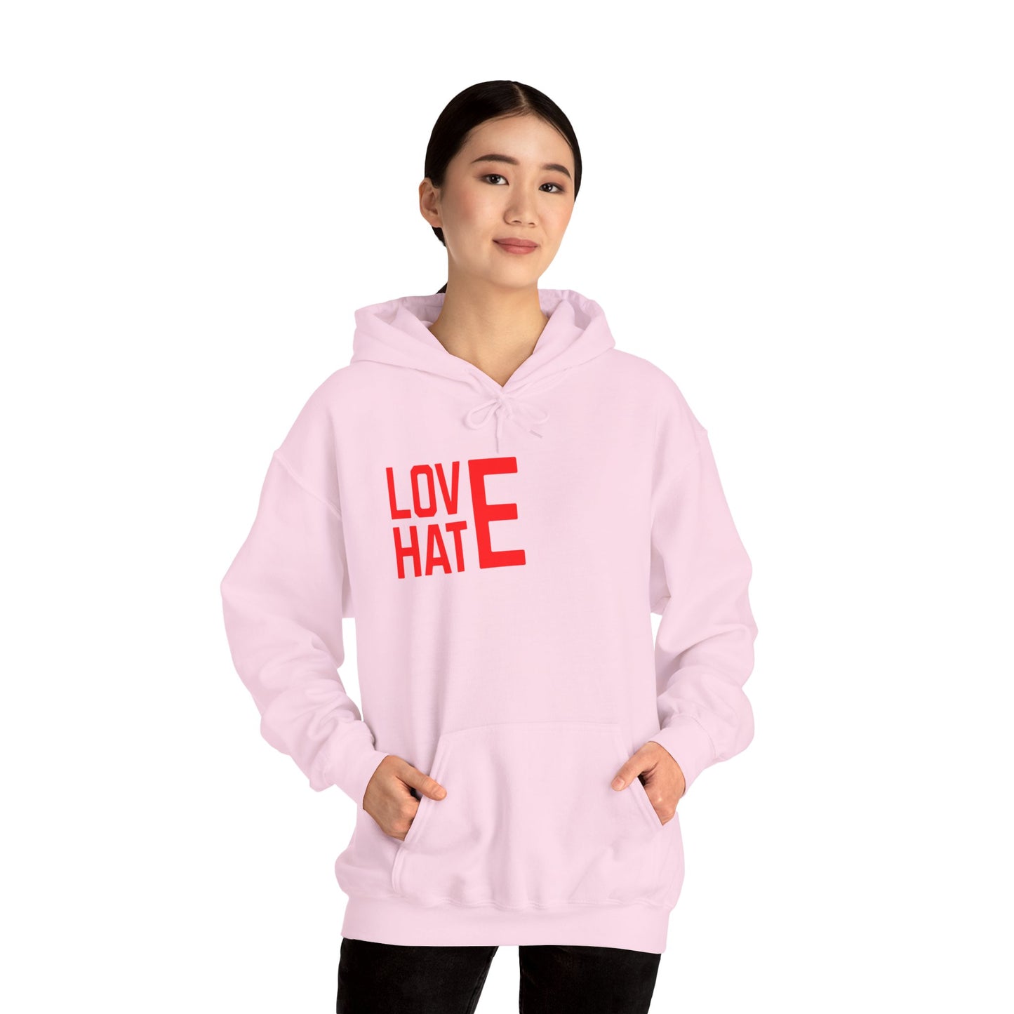 LOVE HATE Unisex Hoodie – Cozy Everyday Pullover by Dripp’N Gear, Perfect for Gifts & Holidays