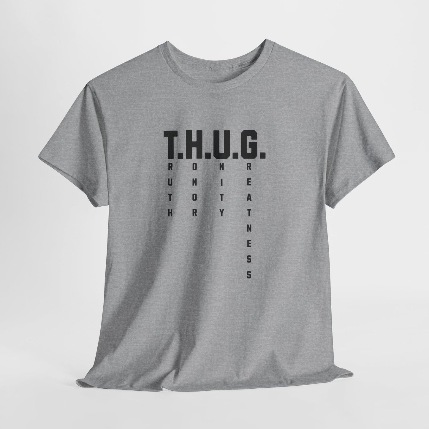 Pure Character: T.H.U.G. Vertical Acronym Premium Graphic Tee