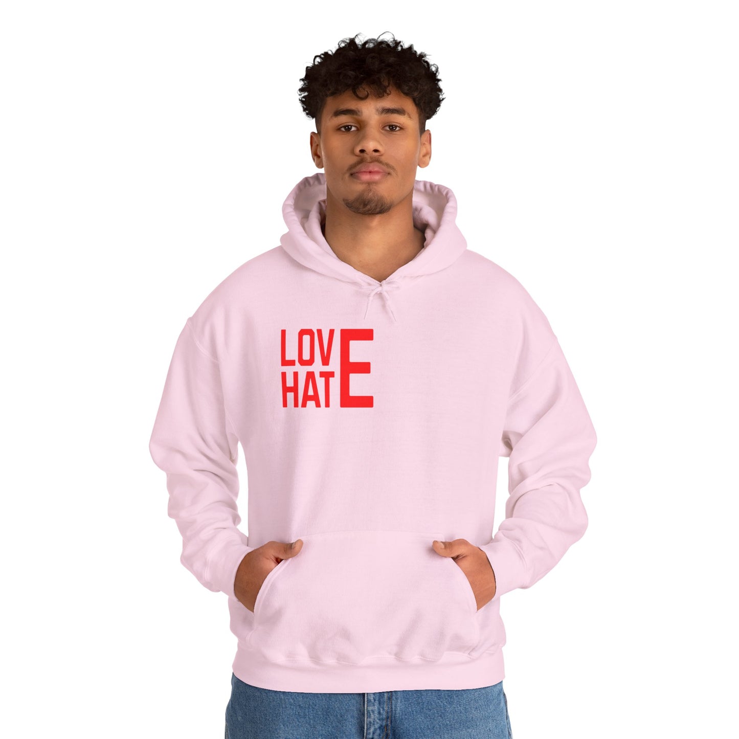 LOVE HATE Unisex Hoodie – Cozy Everyday Pullover by Dripp’N Gear, Perfect for Gifts & Holidays