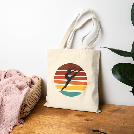 Elegant Dancer Cotton Canvas Tote Bag - Eco-Friendly Art for Dance Lovers