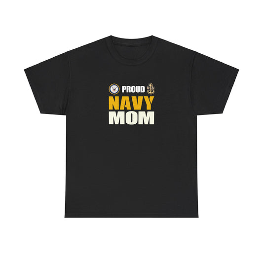 Proud Navy Mom Unisex Heavy Cotton Tee