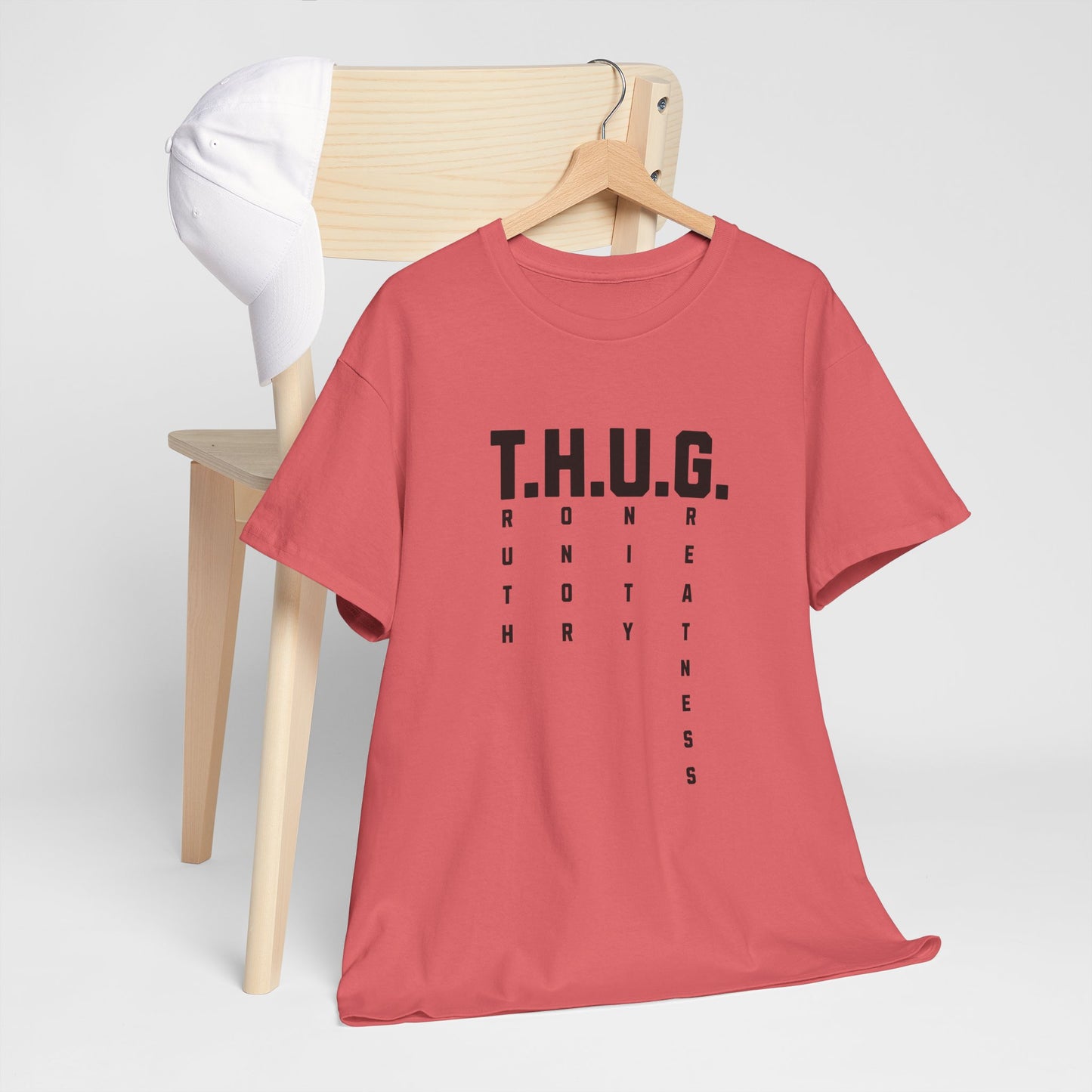 Pure Character: T.H.U.G. Vertical Acronym Premium Graphic Tee