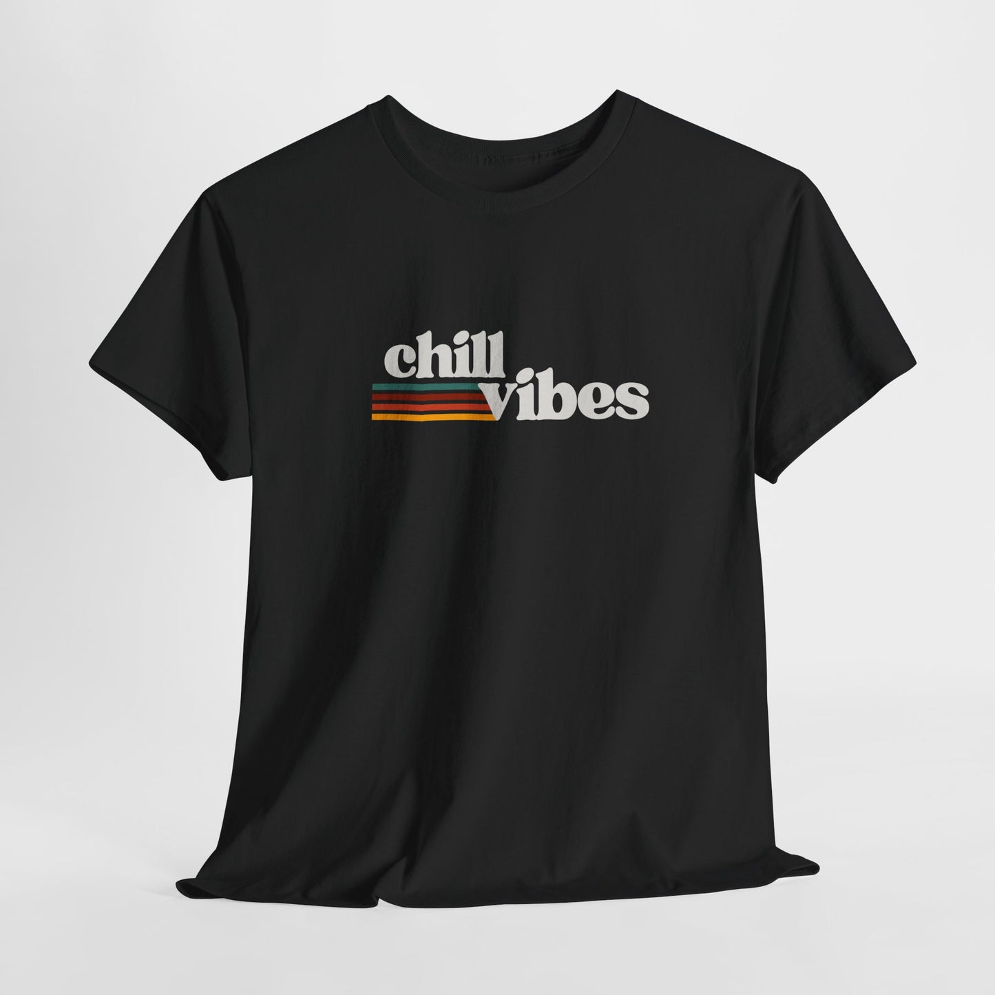 Sunset Soul: Chill Vibes Retro Stripe Premium Graphic Tee